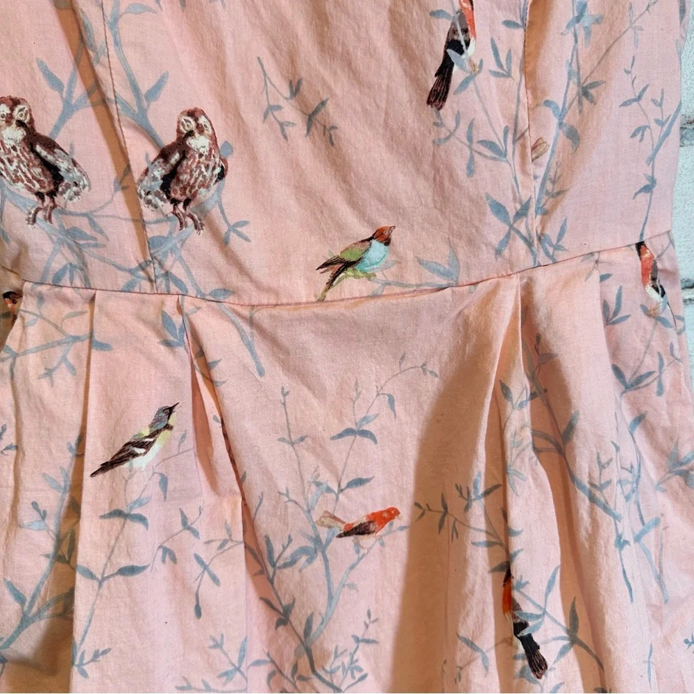 Birds of North America Starfrontlet pink pocket dress size 2 - Picture 3 of 11